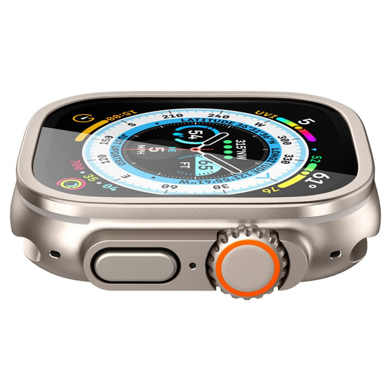 Szkło Hartowane SPIGEN GLAS.TR SLIM PRO do Apple Watch Ultra 49mm, z ramką, titanium / szare