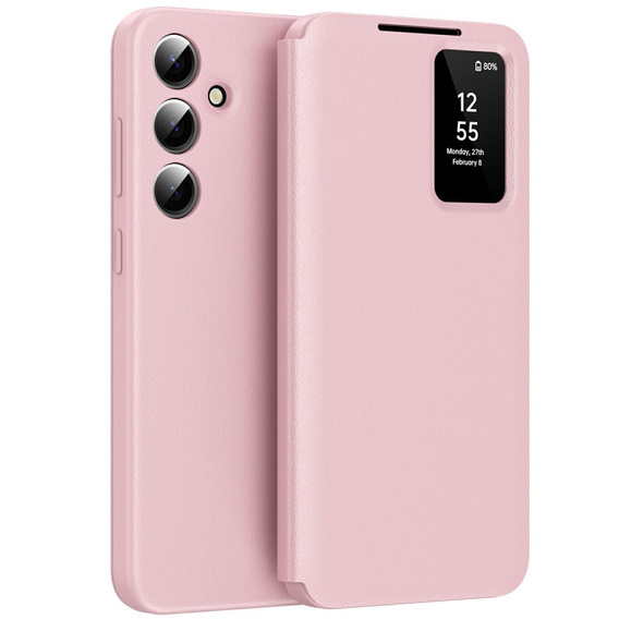 Husă cu clapetă pentru Samsung Galaxy A56 5G, Smart View Wallet, roz
