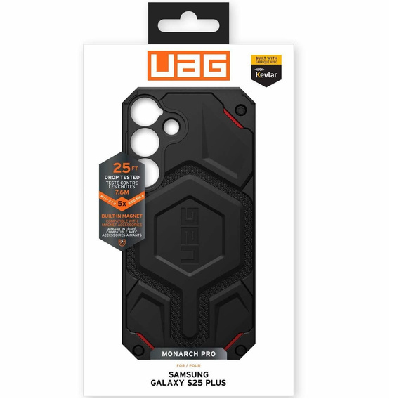 Carcasă Urban Armor Gear pentru Galaxy S25+ Plus, Monarch Pro MagSafe, negru