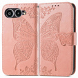 Cu clapetă pentru T Phone 3 5G, Butterfly, roz rose gold