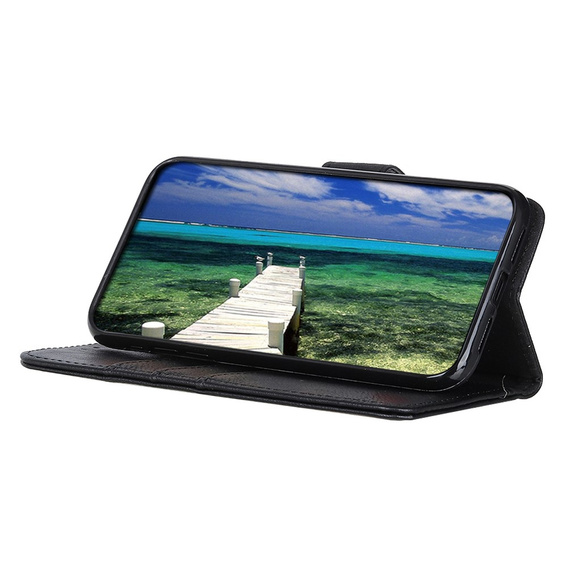KHAZNEH RFID caz pentru Motorola G85 5G, Litchi Texture, negru