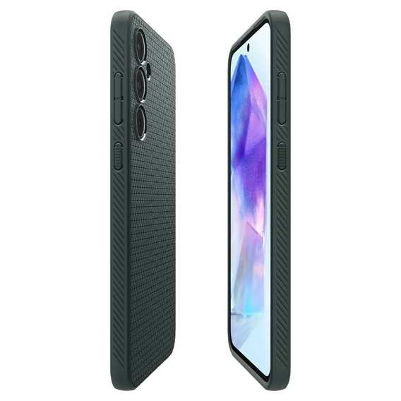 Carcasa Spigen pentru Samsung Galaxy A55 5G, Liquid Air, verde + 9H Tempered Glass