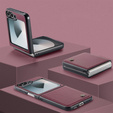 Husă pentru Samsung Galaxy Z Flip7 FE / Z Flip6, CASEME Litchi Leather, roșu