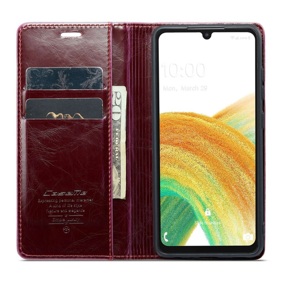 Carcasă flip CASEME pentru Samsung Galaxy A33 5G, Waxy Textured, roșu