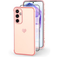 Husă pentru Samsung Galaxy A55 5G, Electro heart, rose gold + Sticlă ceramică Full Glue