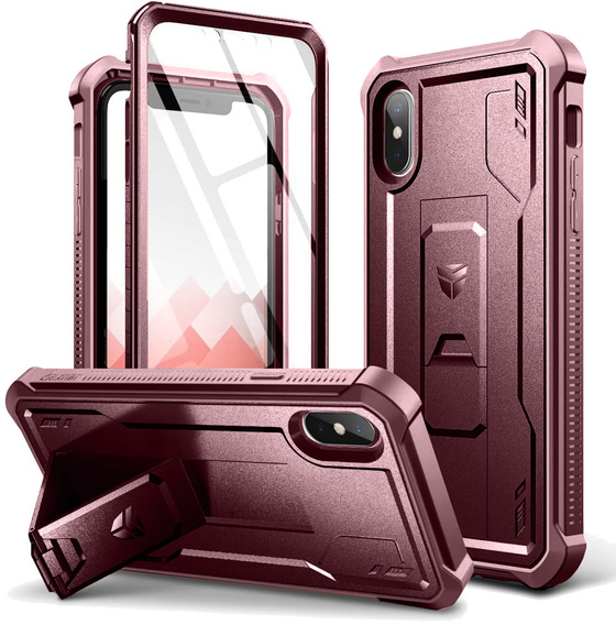 Husă blindată pentru iPhone XS Max, Dexnor Full Body, roșu