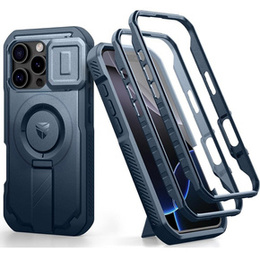 Husă blindată pentru iPhone 16 Pro, Dexnor CamProtect MagSafe, albastru (Două rame)