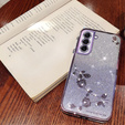 Husă pentru Samsung Galaxy S22, Glitter Flower, violet