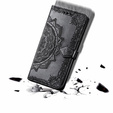 Cu clapetă pentru Samsung Galaxy M15 5G, Mandala, negru