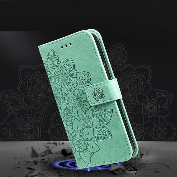 Cu clapetă pentru Xiaomi Redmi Note 13 Pro 5G, Mandala, verde