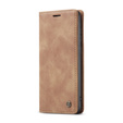 Husa CASEME pentru Samsung Galaxy S21 FE, Leather Wallet Case, maro