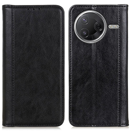 Husa cu clapetă pentru Xiaomi Poco F7 Pro / F7 Ultra, Split Leather, negru