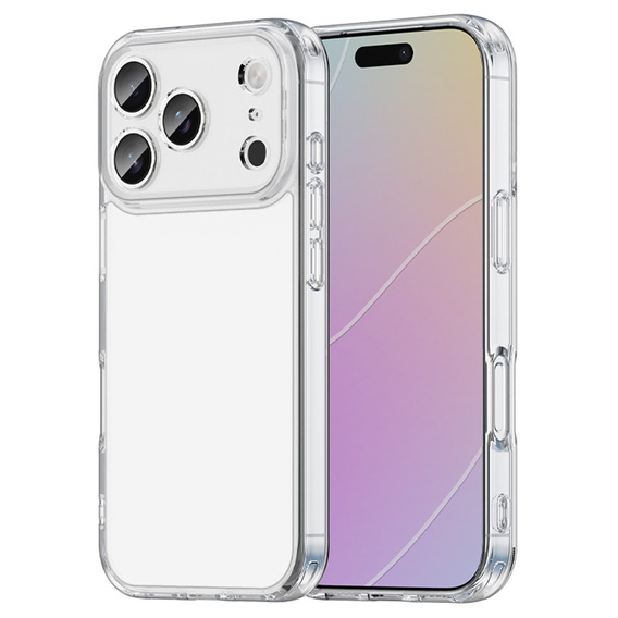 Manșon din silicon pentru iPhone 17 Pro Max, cu spate dur, transparent