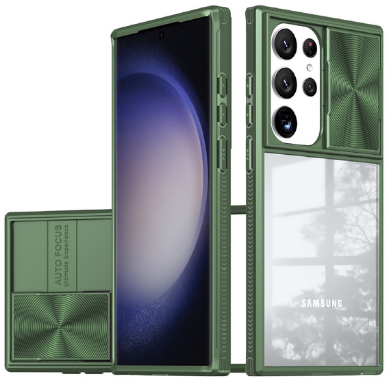 Huse pentru Samsung Galaxy S23 Ultra, Slide Camera, verde