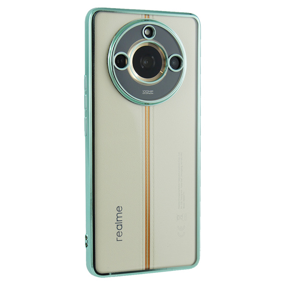 Carcasa pentru Realme 11 Pro 5G / Pro+ 5G, Electroplating Frame, transparent / verde