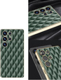 Husă pentru Samsung Galaxy S25 Ultra, Leather Rhombus, verde