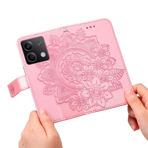 Cu clapetă pentru Xiaomi Redmi Note 13 5G, Mandala, roz rose gold
