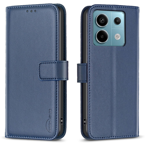 Husa cu clapetă pentru Xiaomi Redmi Note 13 Pro 4G / Xiaomi Redmi Note 14S / Xiaomi Poco M6 Pro 4G, BINFEN Wallet, albastru