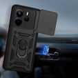 Husă blindată pentru Xiaomi Redmi Note 14 4G, CamShield Slide, negru