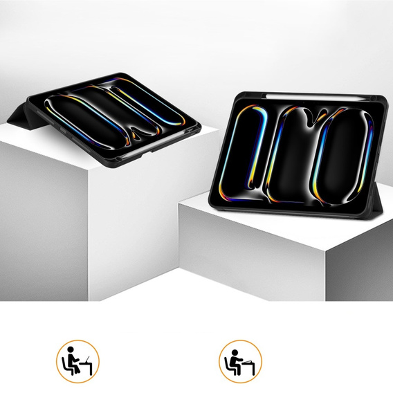 Husă pentru iPad Pro 11" 2024 (5 gen.), Smartcase cu spațiu pentru stylus, negru