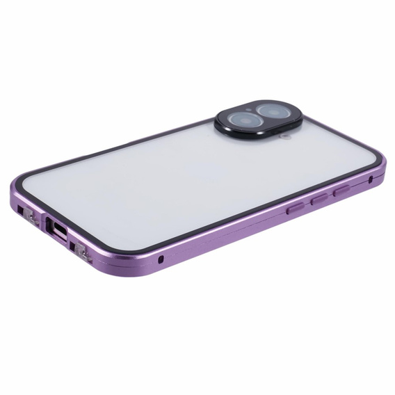Husa pentru iPhone 16, Magnetic Dual Glass, violet