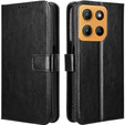 Cu clapetă pentru Motorola Moto G15 / Motorola Moto G15 Power, Crazy Horse Wallet, negru