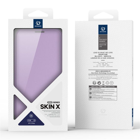 Husă Dux Ducis pentru iPhone 17 Pro, Skin X Pro, cu clapetă, pentru MagSafe, violet