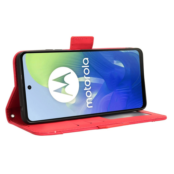 Cu clapetă pentru Motorola Moto G24 / G24 Power / G04, Card Slot, roșu