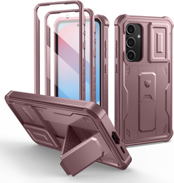 Husă blindată pentru Samsung Galaxy S24 FE, Dexnor Full Body (Two Frames), roz rose gold