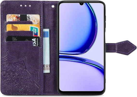 Cu clapetă pentru Realme Note 50, Mandala, violet