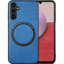 Huse pentru Samsung Galaxy A14 5G, Leather Hybrid MagSafe, albastru
