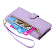 Cu clapetă pentru Samsung Galaxy S24 FE, Wallet Zipper Pocket, violet