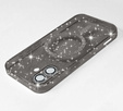Husă pentru iPhone 16, ERBORD Glitter MagSafe, negru + Sticlă pentru ecran