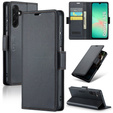Husă pentru Samsung Galaxy A26, ERBORD Glossy Litchi, portofel cu clapetă, negru