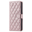 Husă cu clapetă pentru Samsung Galaxy A36 5G, Rhombus Crossbody Leather, roz