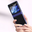 Husă pentru Samsung Galaxy Z Flip7 FE / Z Flip6, PC Case, transparent / albastru