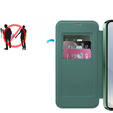 Cu clapetă pentru Samsung Galaxy S25, RFID Wallet MagSafe CamShield, verde