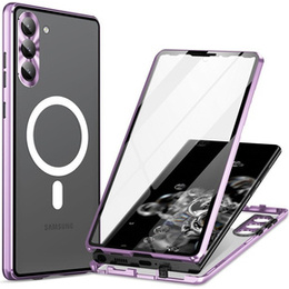 Carcasa Magnetic Dual Glass MagSafe pentru Samsung Galaxy S23, violet