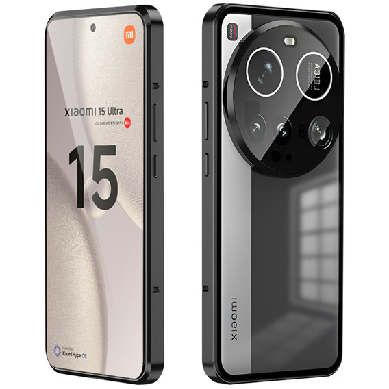 Husa pentru Xiaomi 15 Ultra, Magnetic Dual Glass, negru