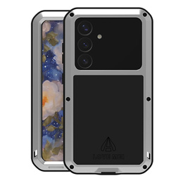 Love Mei Huse pentru Samsung Galaxy S25, armored with glass, gri