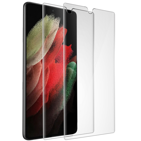 2x sticlă ceramică ERBORD Hybrid Glass pentru Samsung Galaxy S21 Ultra