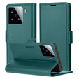Husă pentru Xiaomi 15, ERBORD Glossy Litchi, portofel cu clapetă, verde