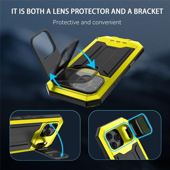 Carcasă blindată R-JUST cu protecție pentru ecran și suport pentru iPhone 17 Pro Max