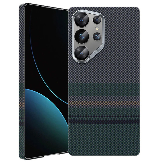Carcasa BENKS Kevlar pentru Samsung Galaxy S25 Ultra, pentru MagSafe, Carbon Fiber, negru