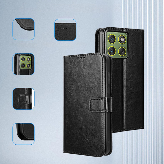 Husă tip portofel Crazy Horse pentru Motorola Edge 70