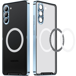 Carcasă de protecție pentru camera foto pentru Samsung Galaxy S23 FE, CamShield MagSafe, transparent / albastru
