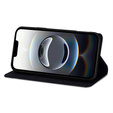 Carcasa flip pentru iPhone 16E, Card Slot Glittery, negru
