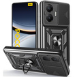 Husă blindată pentru Xiaomi Poco F7, CamShield Slide, negru