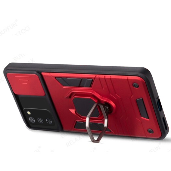 Husă pentru Samsung Galaxy A03s, KickStand Camera Lens, albastru