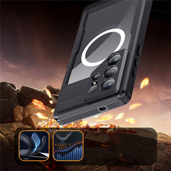 Husă impermeabilă Redpepper MagSafe pentru Samsung Galaxy S26 Ultra, negru